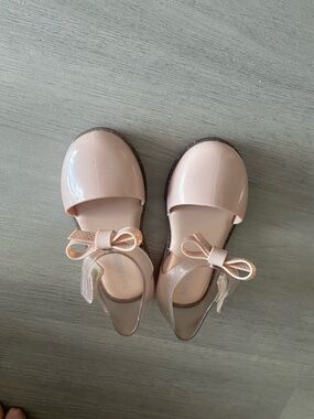 Mini Melissa Girls Pink Jelly Bow Sandals